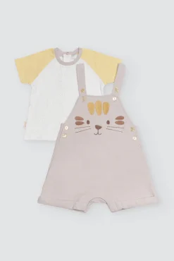 Conjunto bebé peto y camiseta manga corta Safari<Ysabel Mora Best
