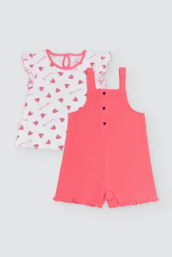 Conjunto bebé peto y camiseta manga corta Framboise<Ysabel Mora Outlet