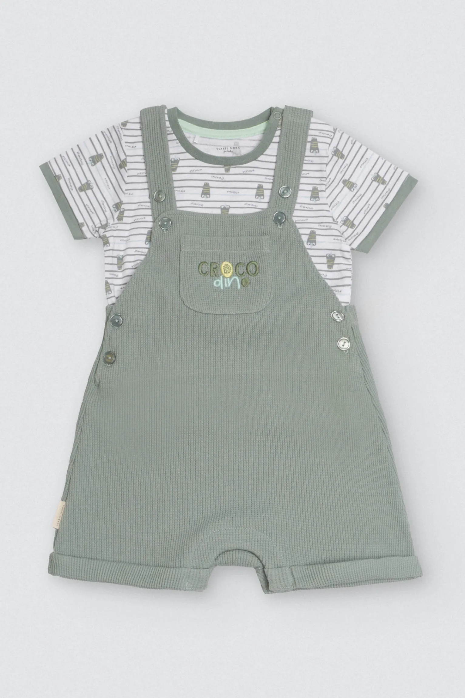 Conjunto bebé peto y camiseta manga corta Crocodino<Ysabel Mora Sale