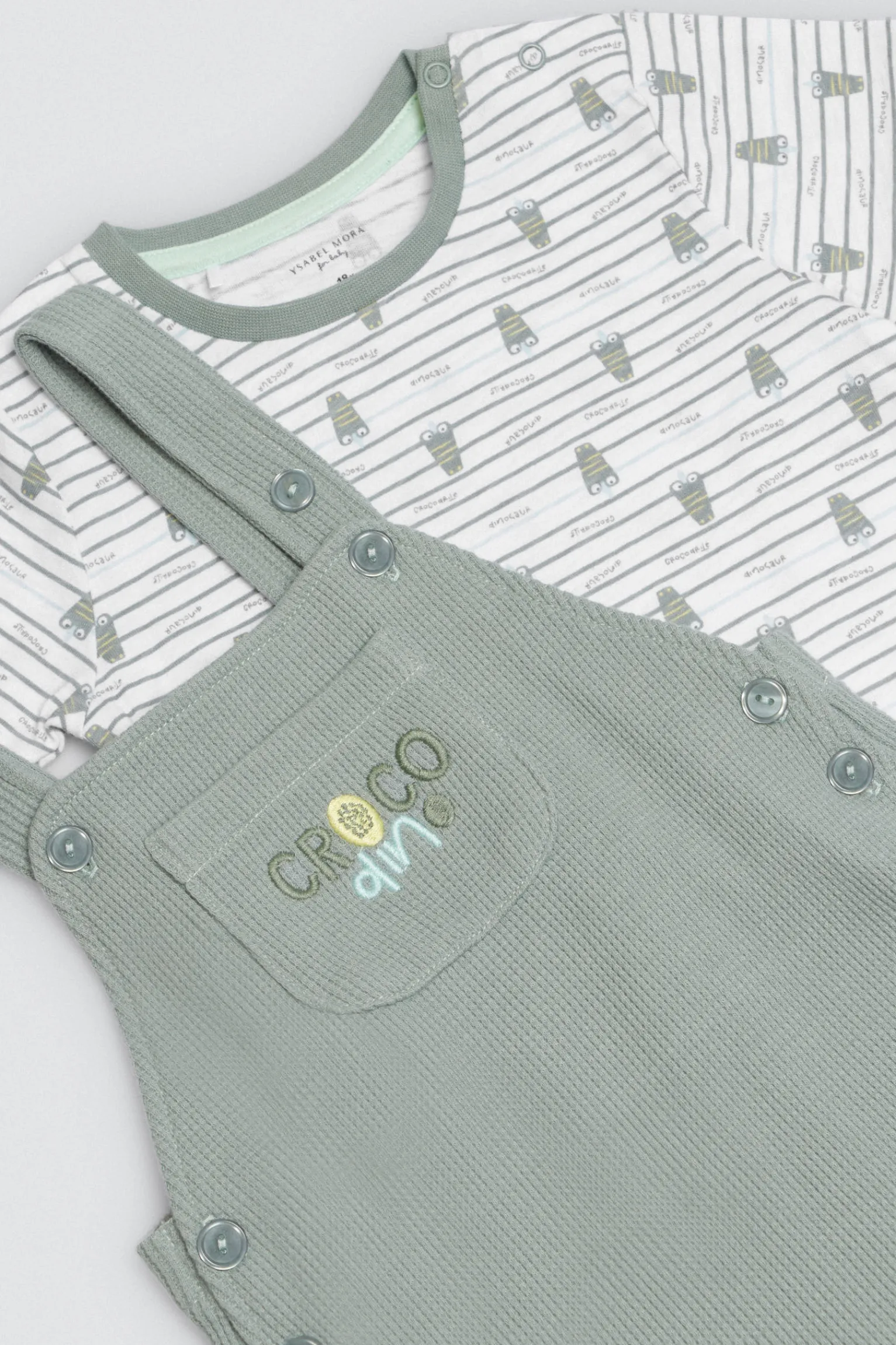 Conjunto bebé peto y camiseta manga corta Crocodino<Ysabel Mora Sale