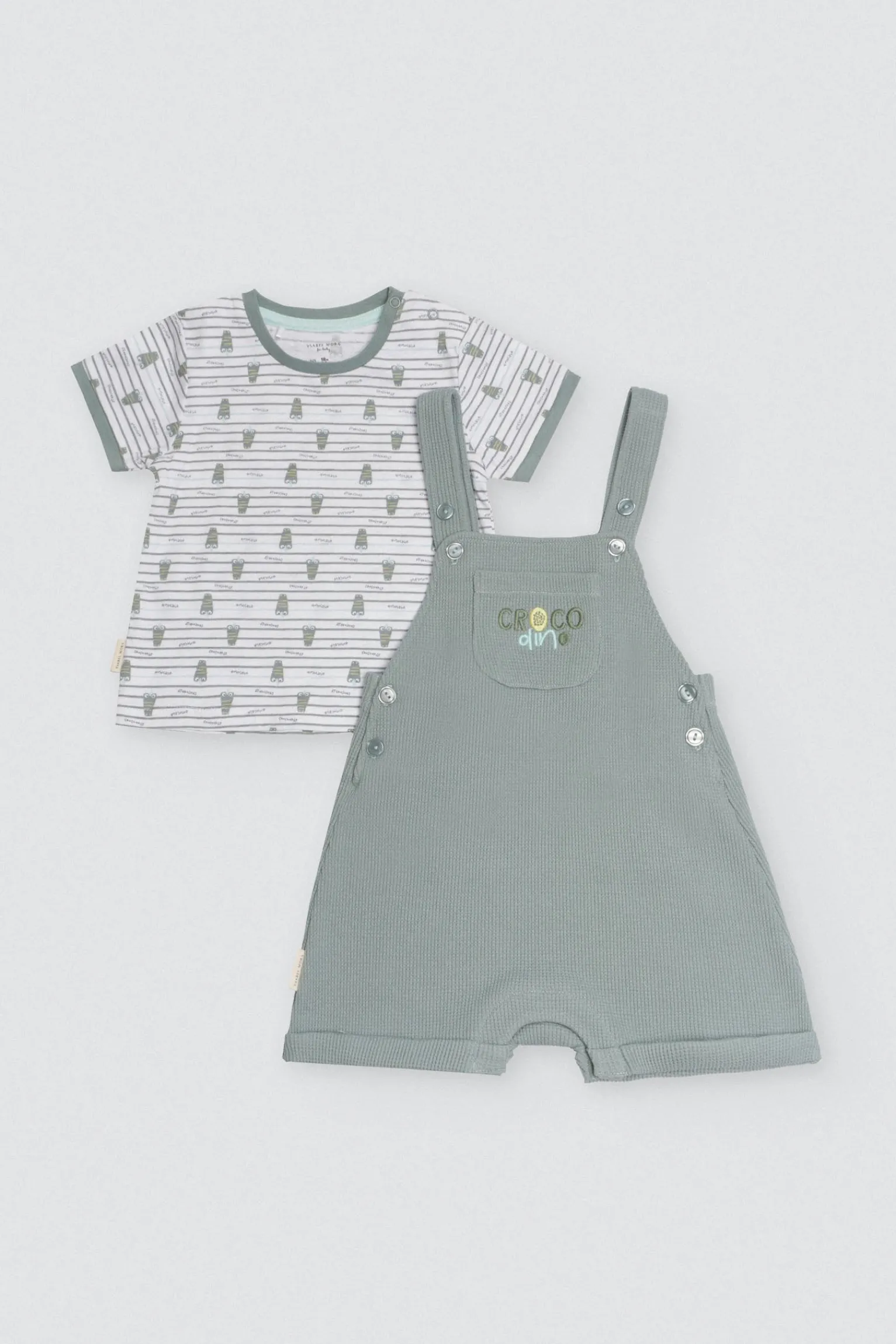 Conjunto bebé peto y camiseta manga corta Crocodino<Ysabel Mora Sale