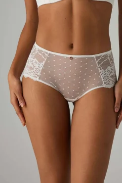 Conjunto lencero sujetador multiposición & braga alta blanca<Ysabel Mora Online