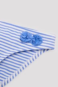 Culetín niña estampado rayas azules con textura detalle flores<Ysabel Mora