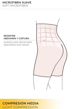 Faja alta abdominal reductora tejido de tul compresión media<Ysabel Mora