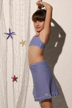 Falda pareo playa niña estampado a rayas con volantes<Ysabel Mora Online