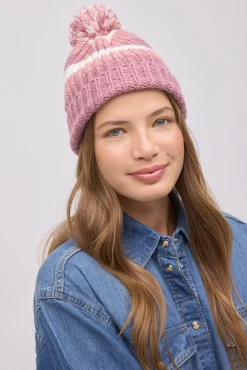 Gorro de punto con pompón rayas<Ysabel Mora Best