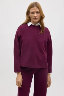 Jersey cálido cuello redondo con textura<Ysabel Mora Outlet