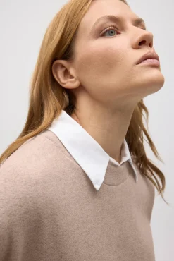 Jersey cálido estructura cuello redondo<Ysabel Mora Outlet