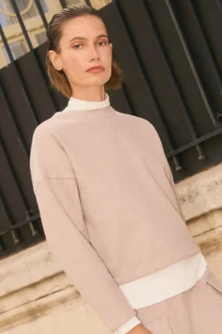 Jersey cálido estructura cuello redondo<Ysabel Mora Outlet