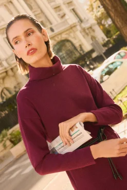 Jersey maxi con abertura cálido burdeos<Ysabel Mora Clearance