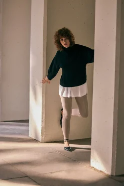 Leggings efecto ante detalle costuras delanteras beige<Ysabel Mora Discount