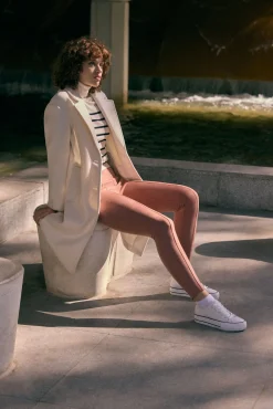 Leggings efecto ante detalle costuras delanteras rosa<Ysabel Mora Hot