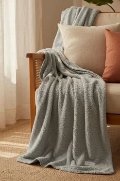 Manta pelo suave y borreguito gris<Ysabel Mora Outlet