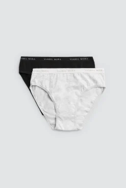 Pack 2 bragas midi básicas algodón y gris<Ysabel Mora Discount