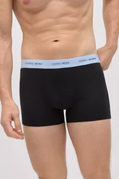 Pack 6 bóxers negros con banda de color<Ysabel Mora Outlet