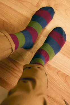 Pack 3 calcetines altos térmicos puño antipresión estampado rayas<Ysabel Mora Clearance