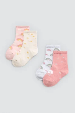 Pack 4 calcetines bebé estampados Rainbow & Stars<Ysabel Mora Sale