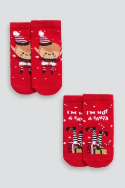 Pack 2 calcetines bebé Navidad<Ysabel Mora Outlet