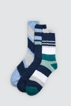 Pack 3 calcetines franela puño antipresión estampado geométrico<Ysabel Mora Online