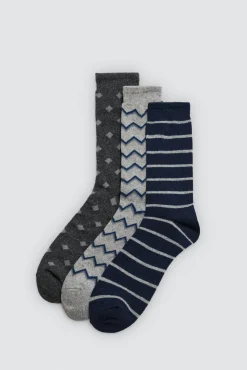 Pack 3 calcetines lana estampados geométricos<Ysabel Mora New