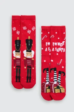 Pack 2 calcetines mujer Navidad<Ysabel Mora Outlet