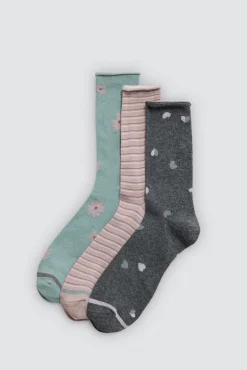 Pack 3 calcetines sin puño estampados<Ysabel Mora Hot