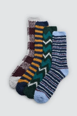 Pack 4 calcetines tacto extrasuave estampados patrones<Ysabel Mora