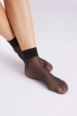 Pack 2 calcetines tobilleros puño antipresión 10 denier<Ysabel Mora Online