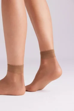 Pack 2 calcetines tobilleros puño antipresión 15 denier<Ysabel Mora Online