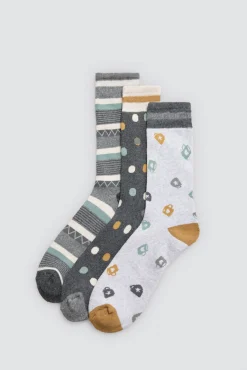 Pack 3 calcetines térmicos estampados<Ysabel Mora Online