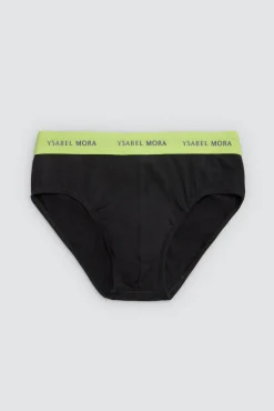 Pack 6 slips básicos negros con banda de color<Ysabel Mora Clearance