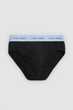 Pack 6 slips básicos negros con banda de color<Ysabel Mora Clearance