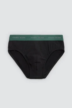 Pack 6 slips básicos negros con banda de color<Ysabel Mora Clearance