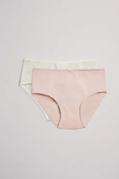 Pack de 2 braguitas de niña algodón con lazo gris y rosa<Ysabel Mora Discount
