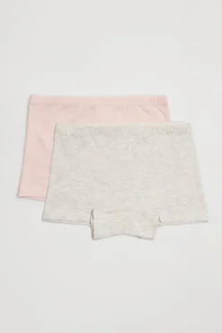 Pack de 2 culottes de niña algodón gris y rosa<Ysabel Mora Clearance