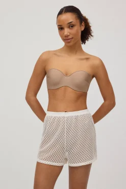 Pantalón corto calado marfil<Ysabel Mora Online