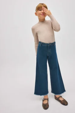 Pantalón niña vaquero ancho marino<Ysabel Mora Discount