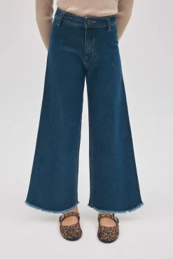 Pantalón niña vaquero ancho marino<Ysabel Mora Discount