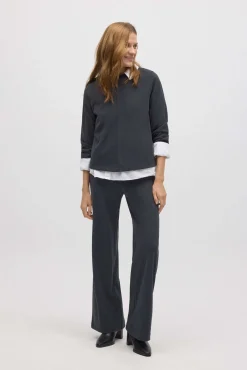 Pantalón recto con textura<Ysabel Mora New