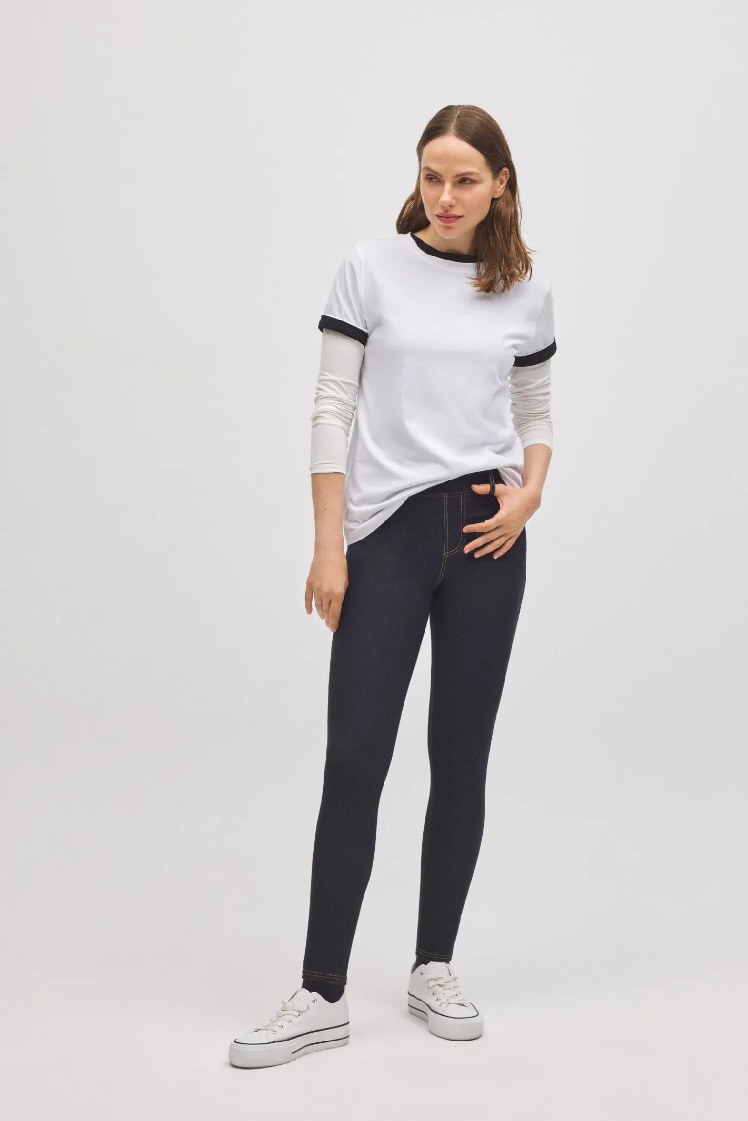 Pantalón vaquero elástico skinny negro<Ysabel Mora Hot