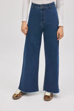 Pantalón vaquero elásticos wide marino<Ysabel Mora Hot