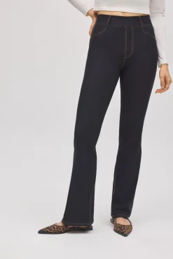 Pantalón vaquero elásticos flare negro<Ysabel Mora Discount