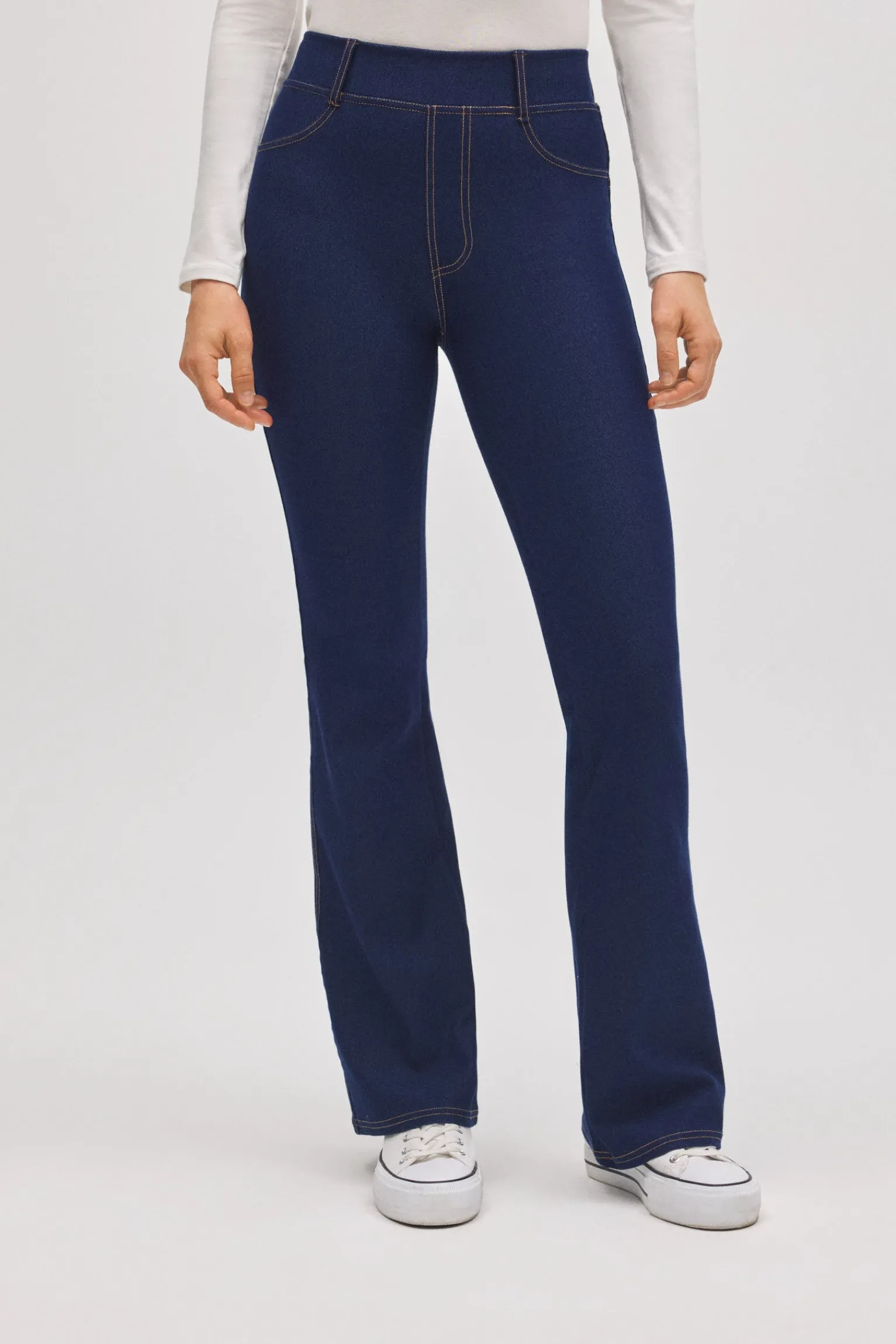 Pantalón vaquero elásticos flare marino<Ysabel Mora Online