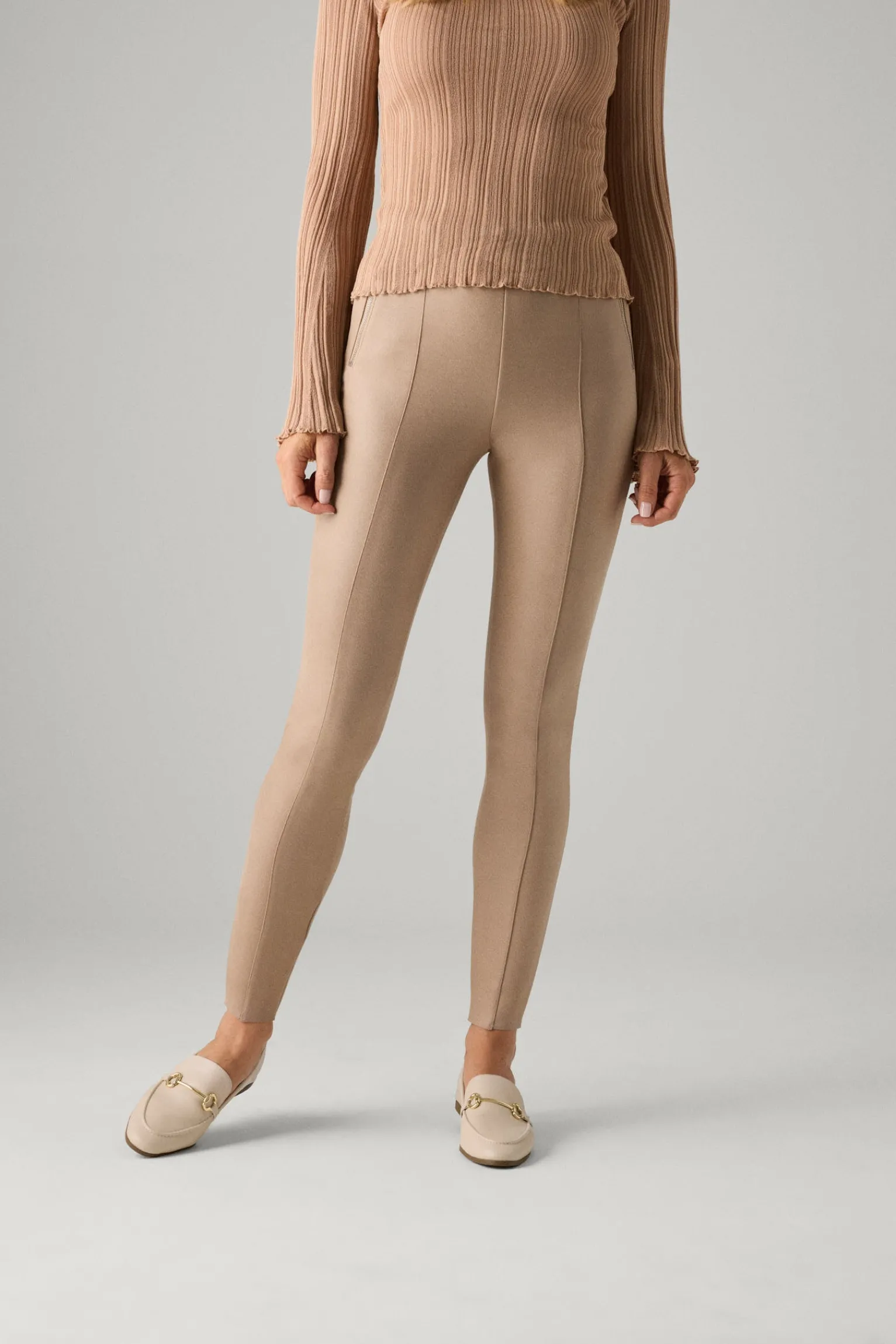 Pantalones de ante beige<Ysabel Mora