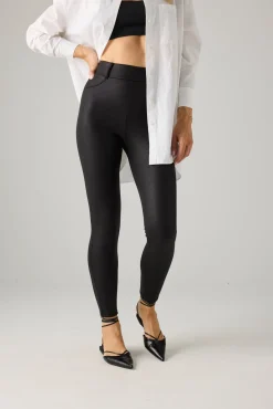 Pantalones térmicos efecto piel negro<Ysabel Mora