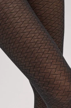 Panty estampado efecto espiga 20 denier<Ysabel Mora Discount