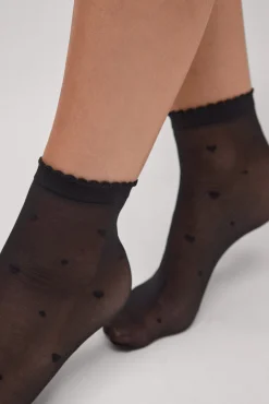 Panty tobillero estampado corazones 20 denier<Ysabel Mora