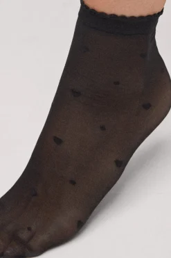 Panty tobillero estampado corazones 20 denier<Ysabel Mora