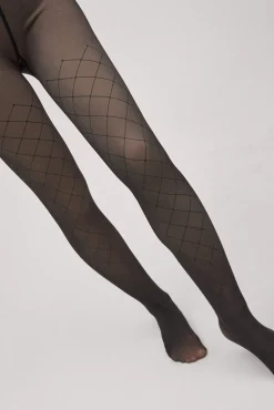 Panty térmico efecto velado rombos 160 denier<Ysabel Mora Sale