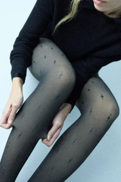 Panty térmico efecto velado estampado geométrico 160 denier<Ysabel Mora Outlet